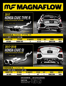 Image of 2017 Honda Civic Type R & 2017-2018 Civic SI Cat-Back Exhaust Systems PDF for download