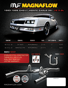 Image of 1983-1988 Chevy Monte Carlo SS V8 5.0L Performance Exhaust PDF for download